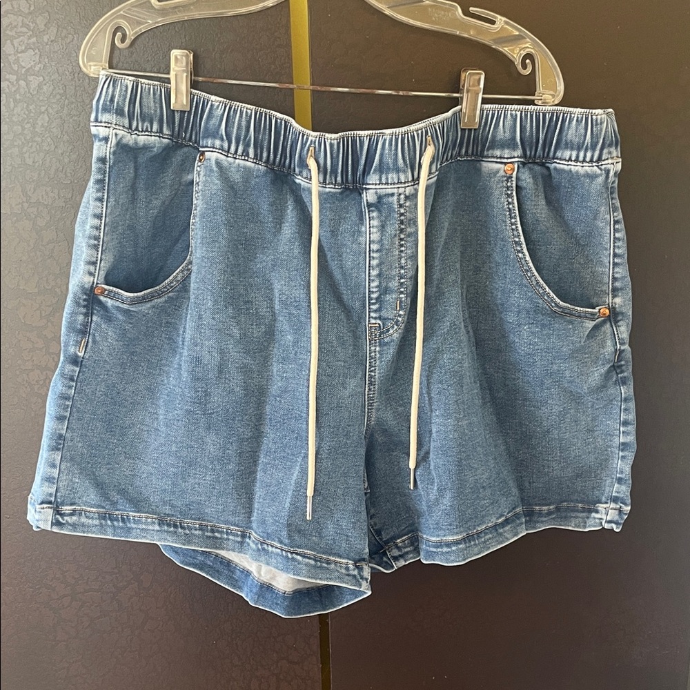Lane Bryant Blue Jean Shorts with Drawstring